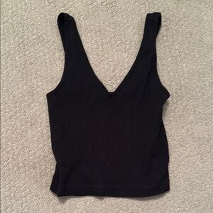 Black Fitted Sleeveless Tank Top